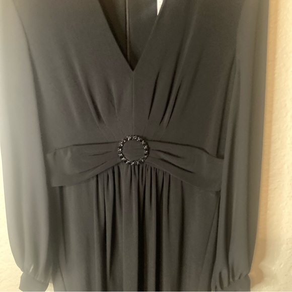 Alex Evenings Womens 10 Black Long Sleeve Gown Maxi Dress Formal Wedding $129 - Picture 11 of 16